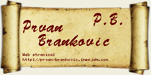Prvan Branković vizit kartica
